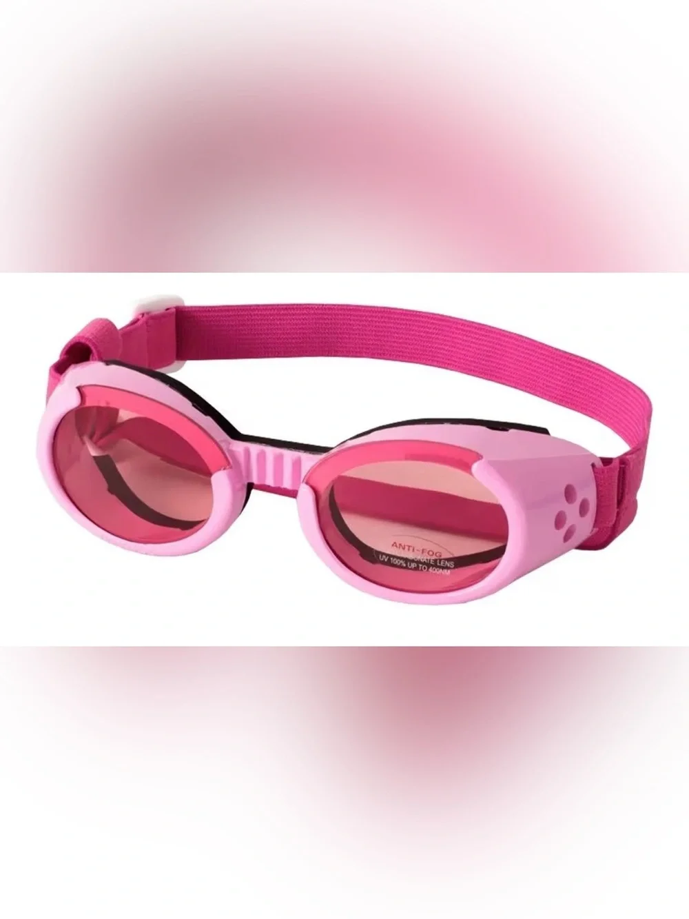 Doggles Protective Dog Eyewear-Pink Frame/Lens-100% UV Block Sunglasses-Size M